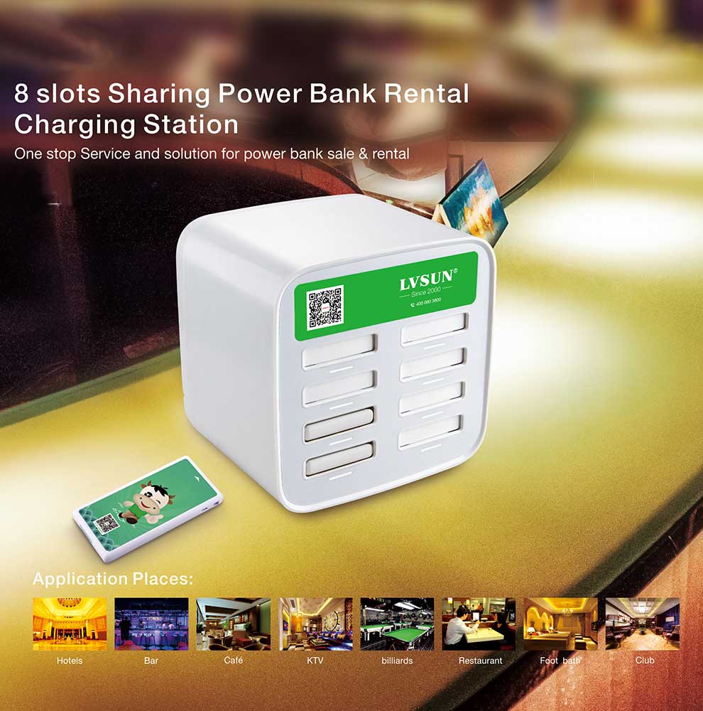 LVSUN 8 Slots Sharing Power Bank Rental Charger Station