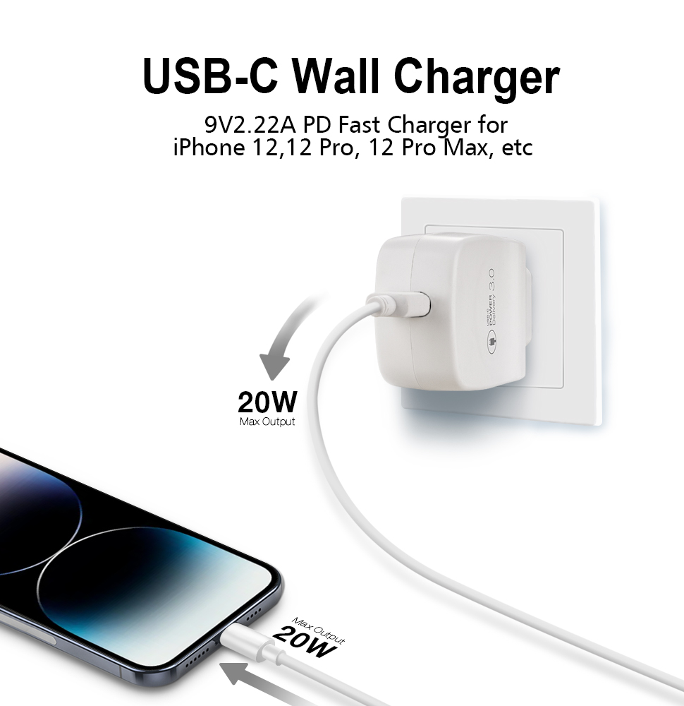 LVSUN 20W Type C Rapid Wall Charger Plug