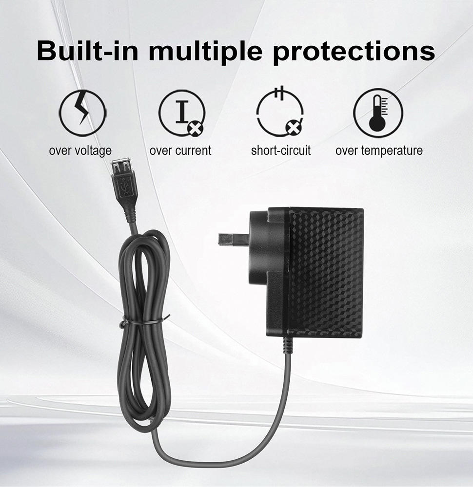 LVSUN 5V 3A Power Adaptor with USB 2.0 Female to Plug Extension Cable