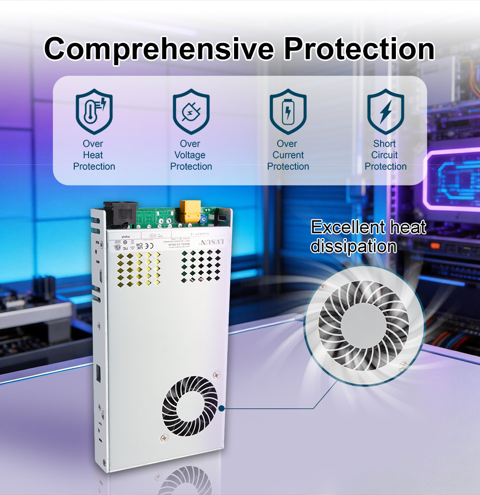 LVSUN 350W DC 24V Industrial Switching Power Supply
