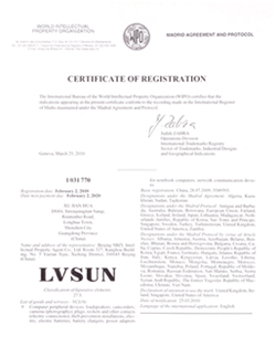 El éxito del registro de marca internacional de internacionalización, especialización-LVSUN®