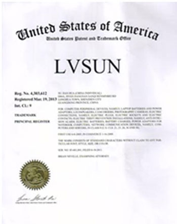 La estrategia de la marca internacional "LVSUN", la marca "LVSUN" registrada con éxito en Estados Unidos