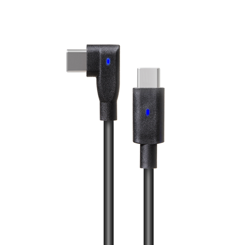 Cable USB-C de 240 W a USB-C en ángulo recto con indicador luminoso
