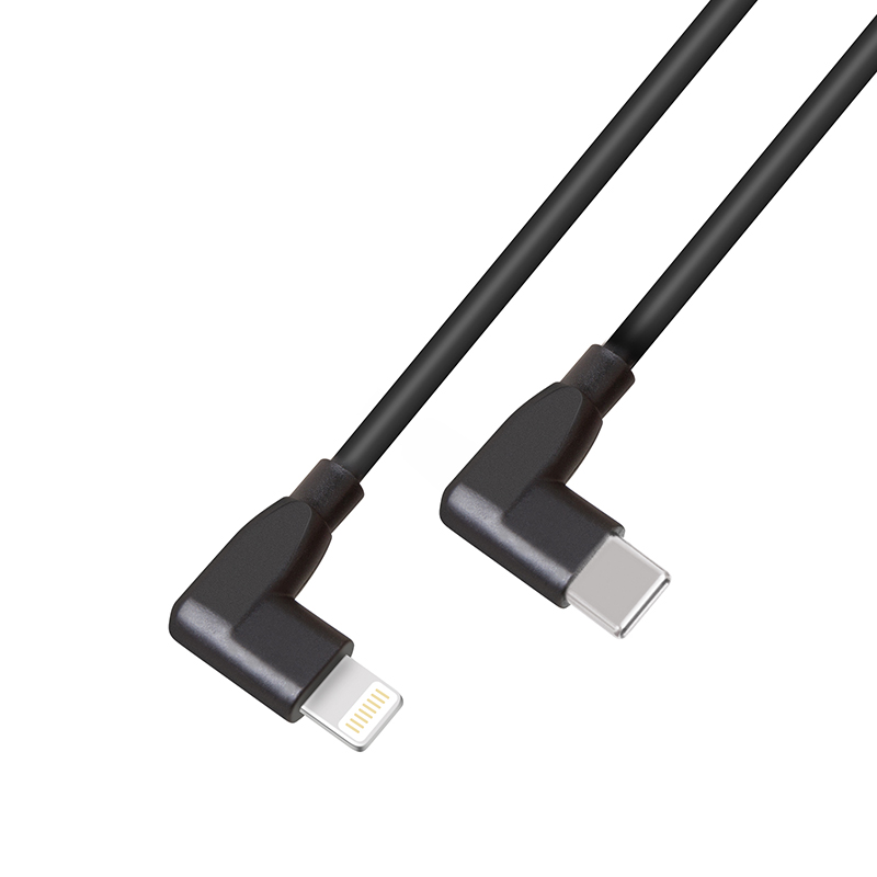 Cable USB-C de ángulo recto a Lightning de ángulo recto