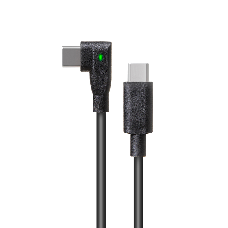 Cable USB-C a USB-C en ángulo recto con indicador de luz doble