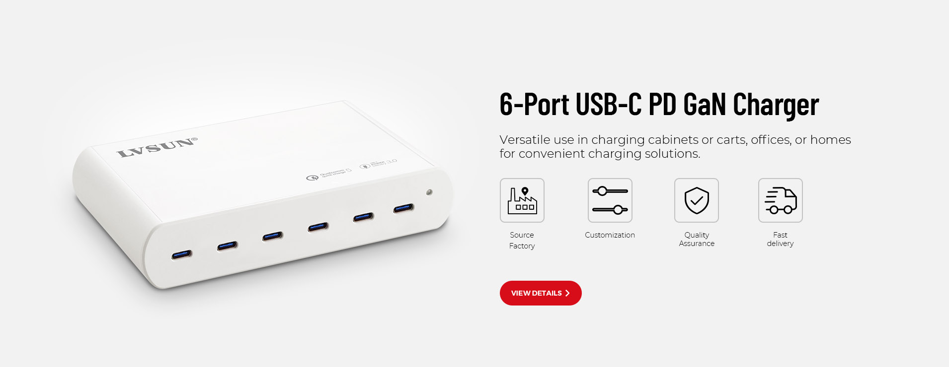 Estación de carga USB de 5 puertos